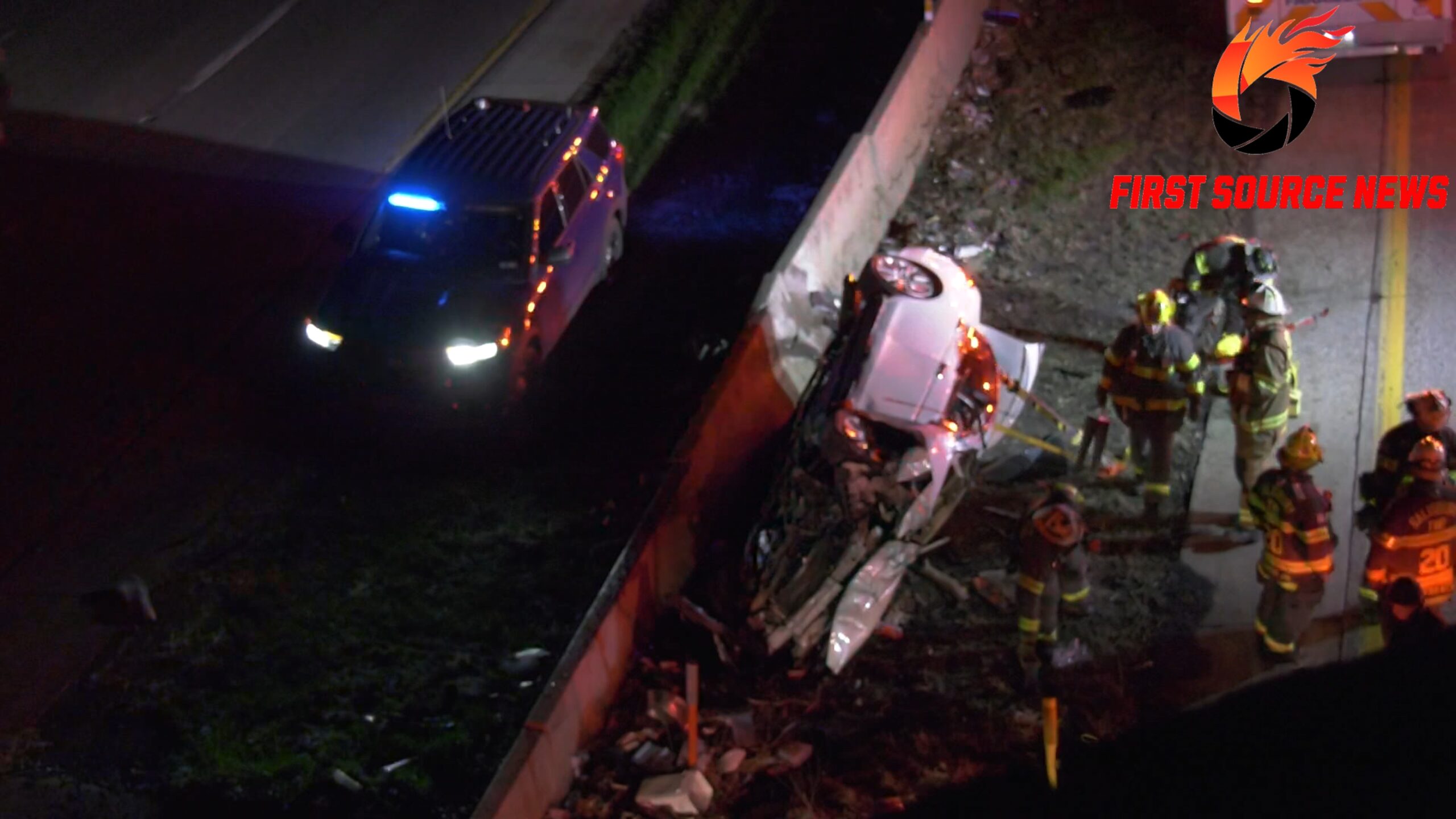 I-78 Crash leaves car heavily damaged, on its side in Upper Saucon ...