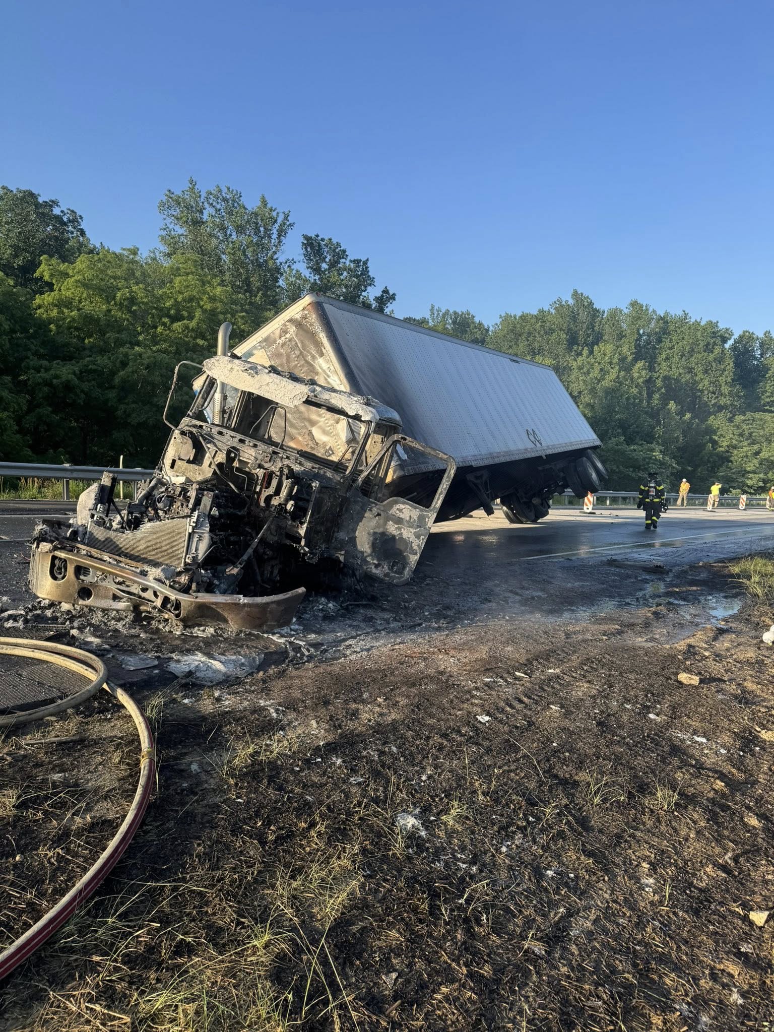 Tractor-trailer crash fire I-78 eastbound in Lower Saucon - First ...