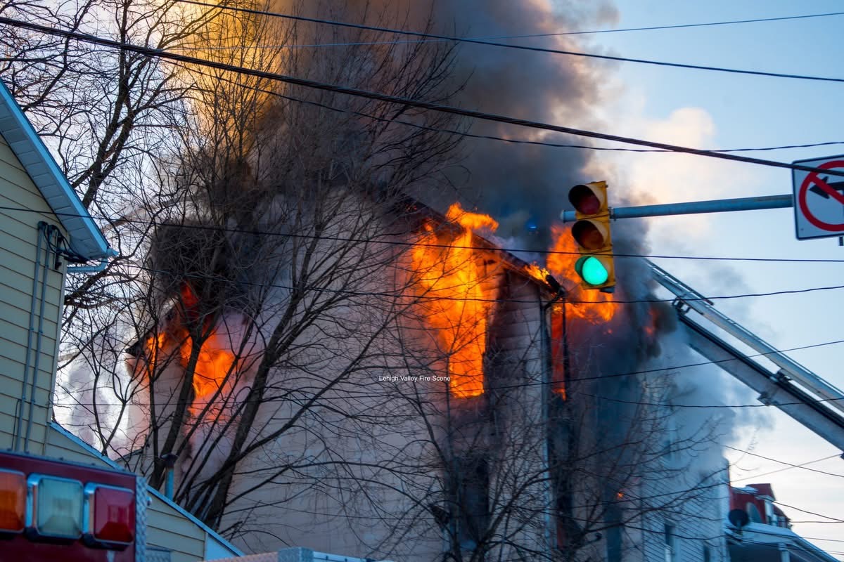 Third-Alarm House Fire in Allentown Injures Two Firefighters, Displaces ...
